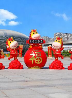 爆款新年马雕塑玻璃钢2026吉祥物马到成功商场售楼部打卡发光摆件