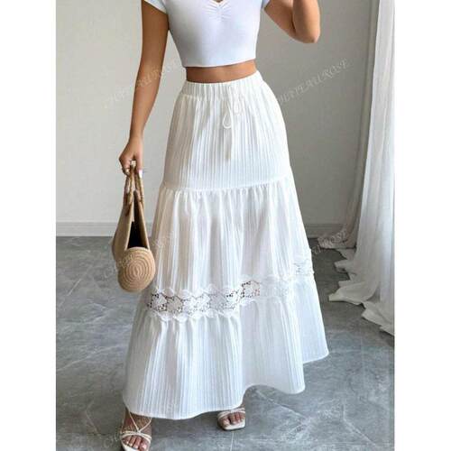 P 68662 Plus size French high waist cake skirt 大码法式腰