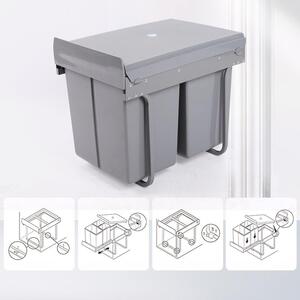 厨房分类圾桶4000柜体铁架2式L+2*SHUNDA-N10L嵌入三垃桶塑料阻尼