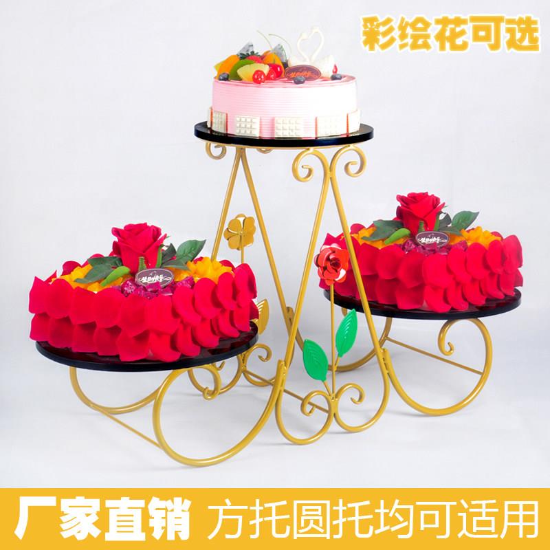 欧式铁艺三层蛋糕架子 多层 婚礼婚庆生日托盘展示架甜品台糕点架