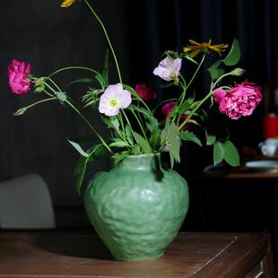 摆件茶室书房民宿手工插花家居装 饰花器 陶瓷花瓶新中式 仟瓷雅集