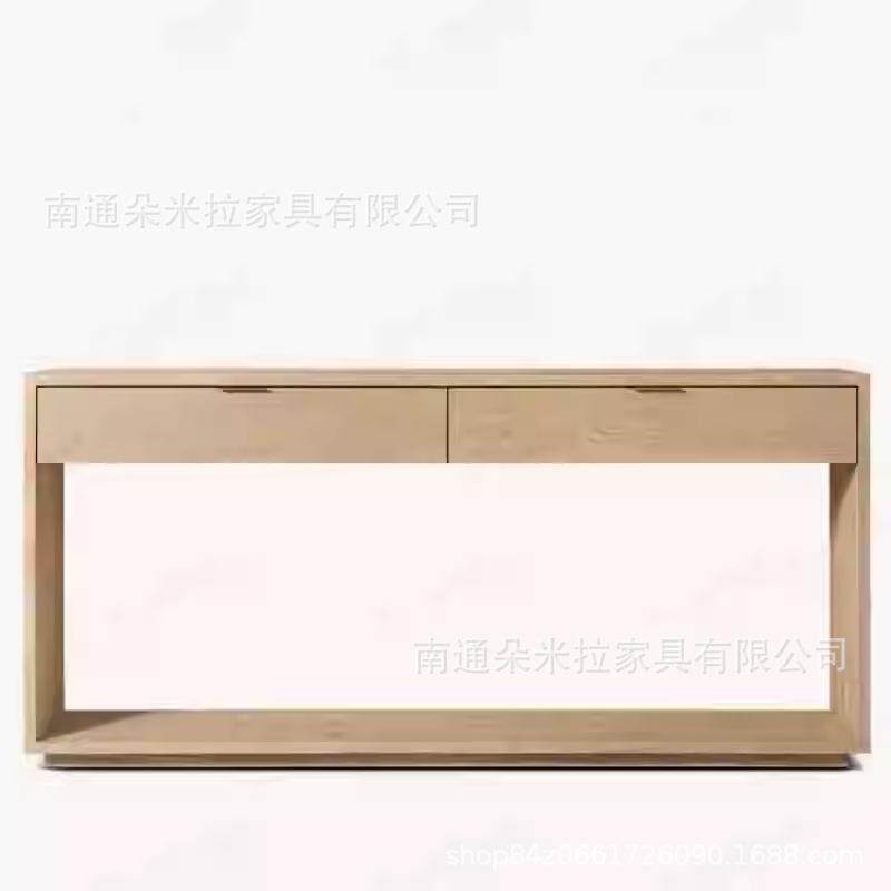 RH美式乡村实木玄关桌法式复古条几柜入户玄关走廊简约装饰门厅桌