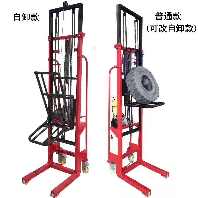 电动堆高车轮胎搬运叉车小型液压装卸叉车随车升降机电动老虎车