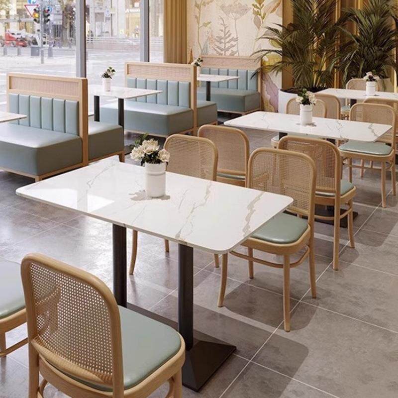 编藤实木餐厅卡座沙发商用烤肉店火锅店桌椅奶茶店咖啡厅餐厅桌椅