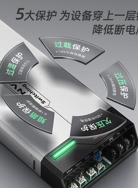开关电源3000W-24V36V48V60VAC转DC监控电机变压器多重保护大功率