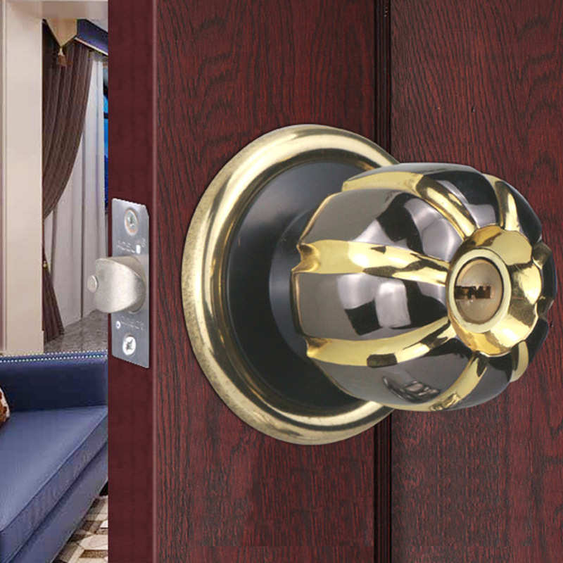 锌合金锁重型直供厂家单球形房卫生间门锁3808锁室内球形旋钮舌