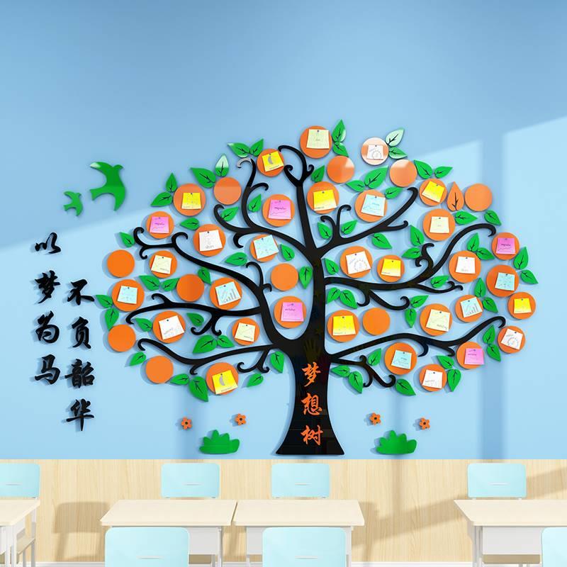 梦想树心愿许愿墙贴画3d立体初高三班级文化照片墙面装饰教室布置图片