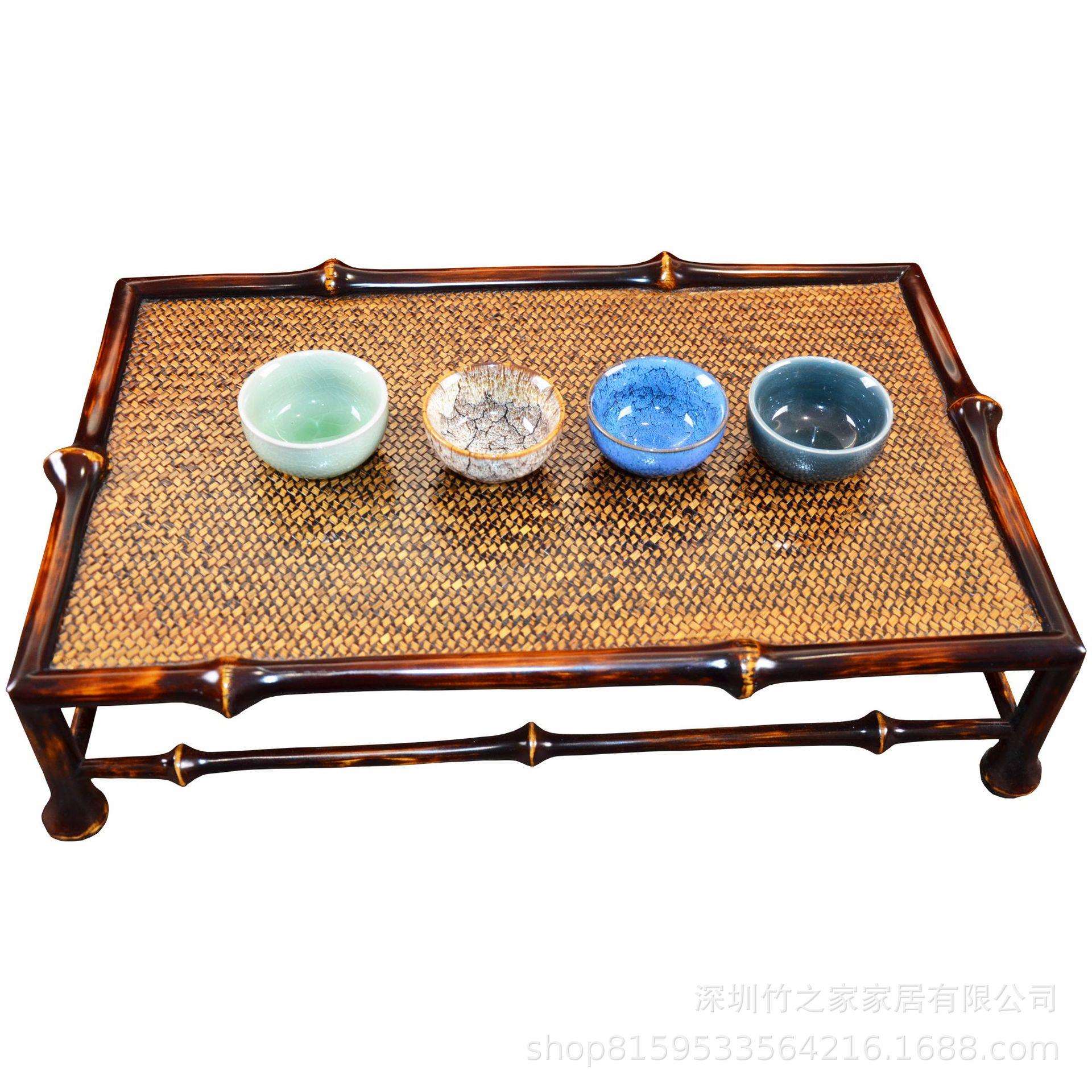 筇竹坑几茶台展示台家具榻榻米小炕桌床上桌家用飘窗桌竹制轻奢风