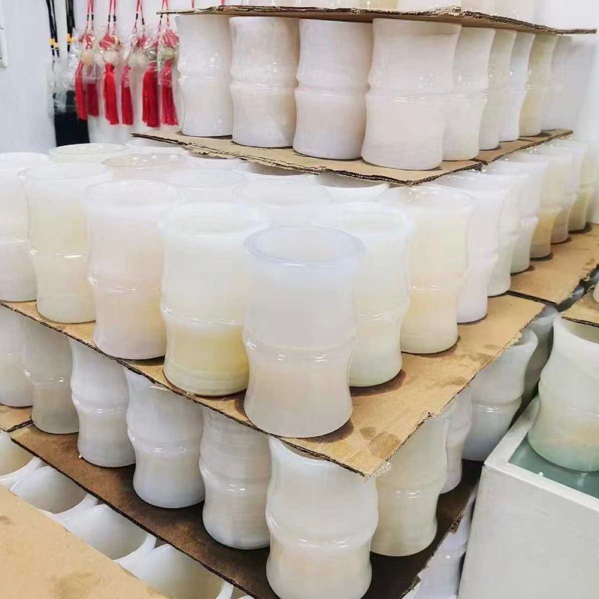 笔筒天然竹节玉石办公桌家居摆件钢笔书房竹艺创意
