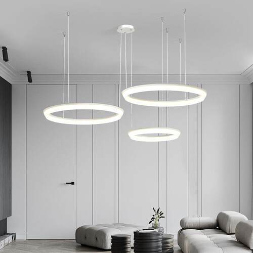 Vibia极简吊灯北欧现代简约样板房客厅卧室餐厅设计师LED圆环灯具