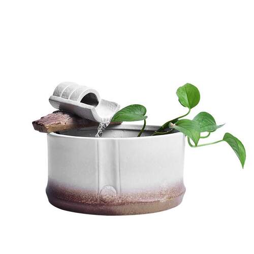 创意小型流水器喷泉装饰品客厅办公室鱼缸装饰品摆件陶瓷礼品