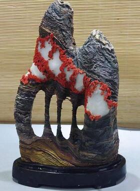 灵璧石摆件纯天然奇石摆件案头摆件灵璧白灵玉石山峰家居摆饰庭院