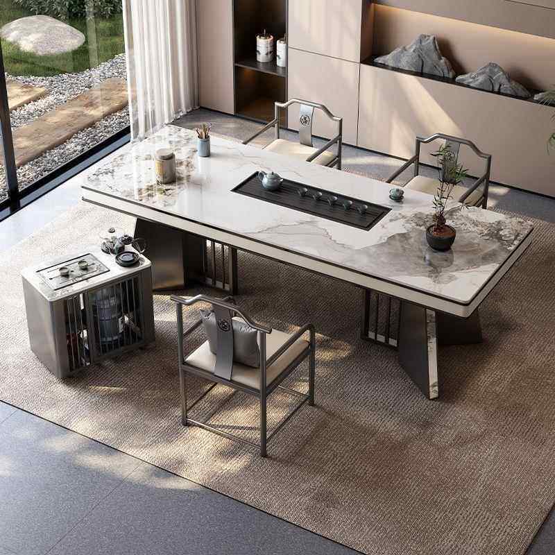 新中式岩板茶桌客厅阳台茶台桌椅组合简约办公室泡茶家用一体茶几