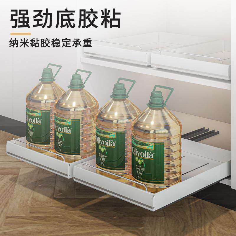 不锈钢厨房抽拉式置物架下水槽拉篮橱柜内抽屉式超深收纳盒神器