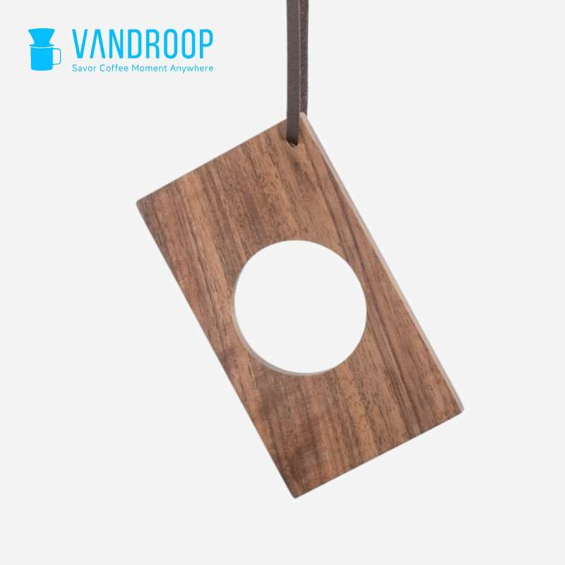 VANDROOP 便携户外黑胡桃木通用滤杯架实木手冲咖啡V60折纸支架