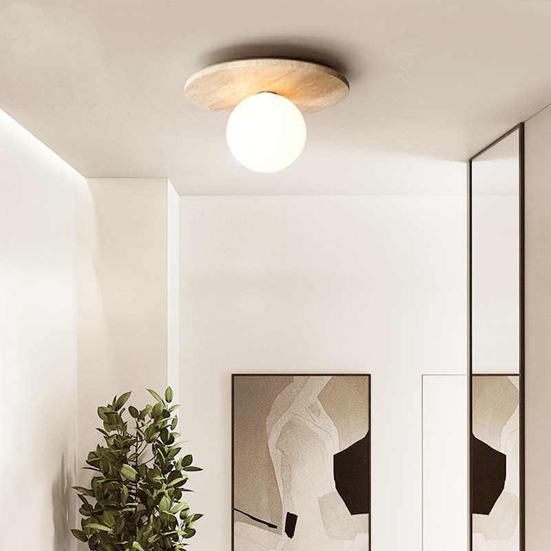 设计师创意艺术北欧走廊过道玄关民宿阳台小灯 日式侘寂风吸顶灯