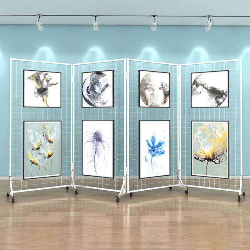 折叠网格展示架幼儿园作品移动展览架户外美术摄影画室画展展示架