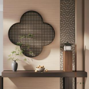 宋式 实木客厅 美学玄梅花小关轩F99H8M55窗实木花格隔断宋氏珊中式