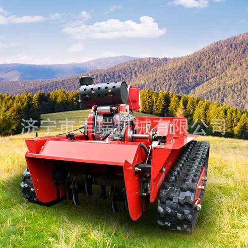 新款遥控割草机汽油柴油农用开荒灭茬四驱果园全自动打碎草除草机