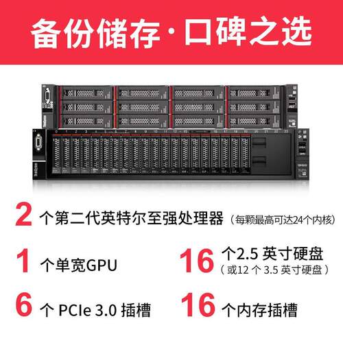 联.想（Lenovo）服务器主机【SR590】2U【机架式服务器】AI虚拟化