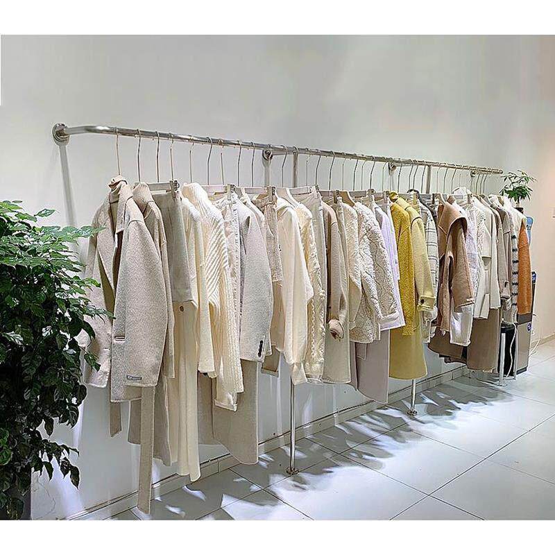 服装店展示架落地式上墙壁挂式不锈钢挂衣架女装店货架专用陈列架