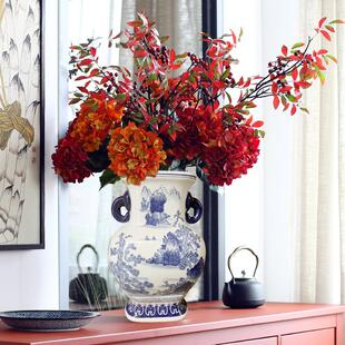 饰品 水培玄关搭配花器装 青花瓷花瓶餐桌客厅软装 新中式