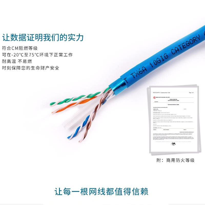 正品Panduit泛达超六类cat6a万兆六类屏蔽网线网线双绞线305米/轴