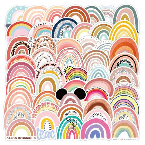 10/30/50PCS Colorful Rainbow Bridge Cartoon Stickers DIY Mot