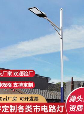 新款LED市电户外新农村6米道路照明灯照明市政道路工程款路灯头