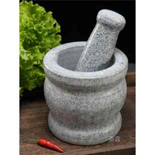 冲辣椒的雷鉢天然大理石石头压蒜器石臼家用蒜泥器大蒜蒜蓉捣碎罐