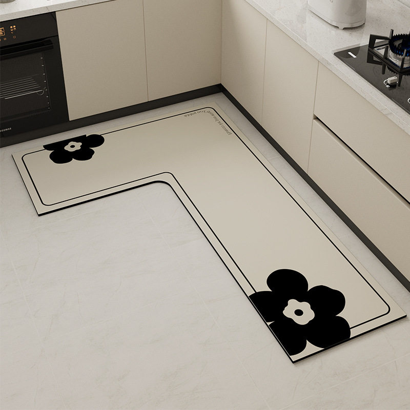 厨房边地垫防滑防油可擦免洗l型吸水垫硅藻泥专用脚垫水龙头地毯,居家布艺,家用脚垫,淘宝优惠券,粉丝福利购,淘宝优惠卷