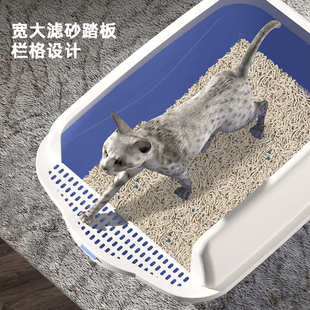 猫砂盆大号半封闭加高防外溅猫厕所猫咪用品猫沙盆带铲子厂家批发