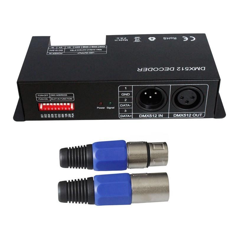 RGBW解码器4通道 DMX512解码器 DMX512控制器4*8A 舞台灯光控制器