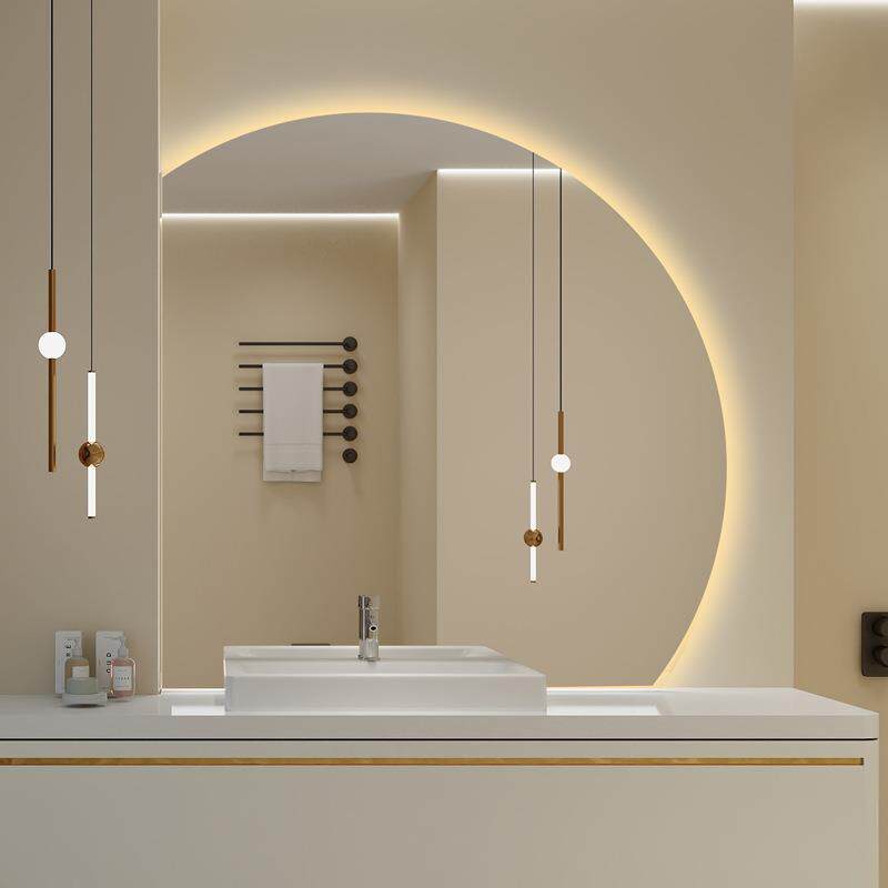 异形创意智能浴室镜led灯壁挂卫生间感应艺术镜卧室触摸化妆镜子