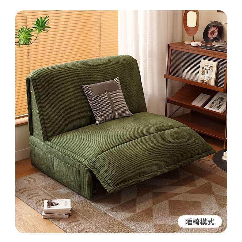 智能电动遥控灯芯绒沙发床小户型两用可折叠多功能卧室单双人沙发