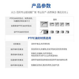 金属骨架不锈钢油封单双唇聚四氟乙烯PTFE304不锈钢油封耐腐蚀