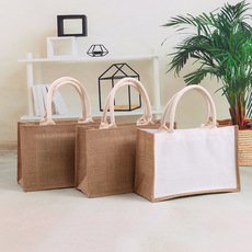 Burlap мешок 现货速发直供覆膜麻布袋手绘diy线稿涂鸦亚麻布袋创意礼品手提袋