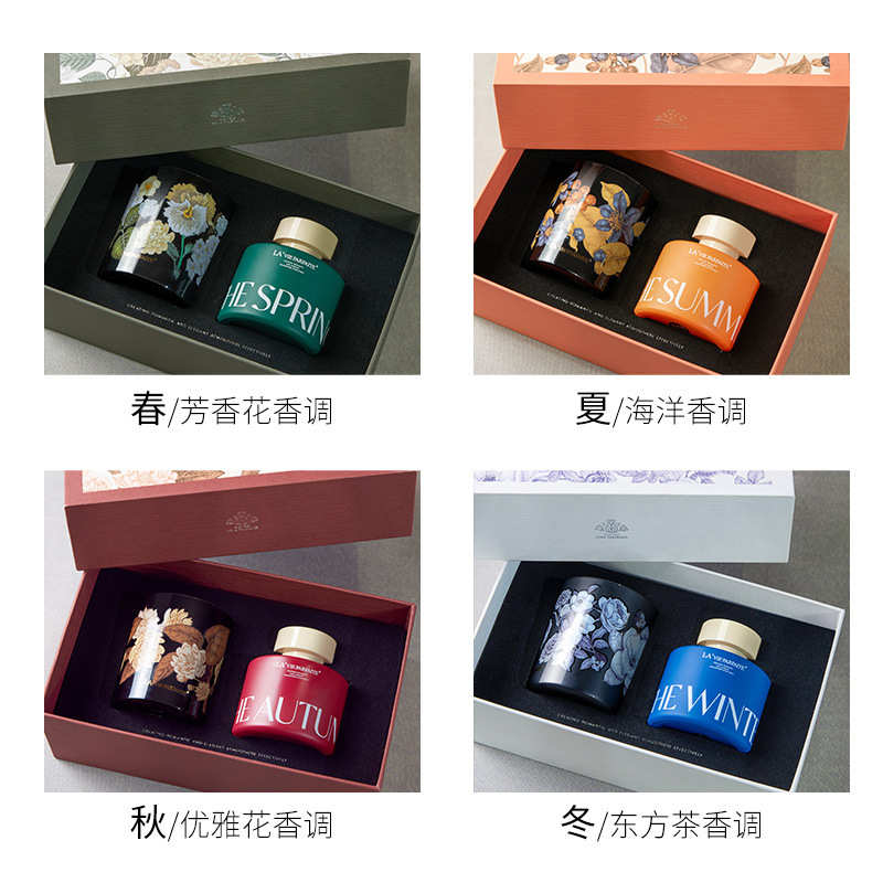 帕菲兰四季香薰蜡烛伴手礼品盒套装高级感卧室摆件家用香薰定制