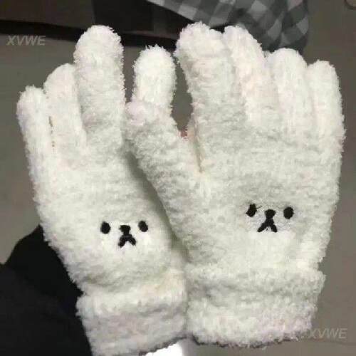 Five Finger Touch Screen Gloves Soft Plush Fabric Delicate
