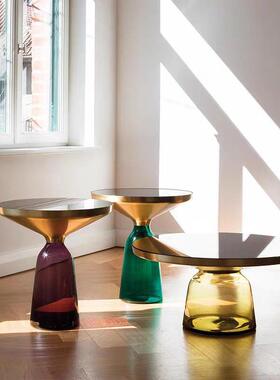 HMAAM-AC2015北欧设计师轻奢创意圆形玻璃彩色现代客厅茶几简约网