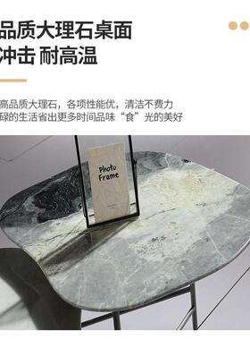 岩板圆形茶几组合意式轻奢现客厅家用小户型极简家具大理石茶几