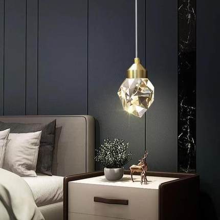 轻水奢床头灯卧室晶极灯现代简约创意个性53过道走吊廊简单头小吊