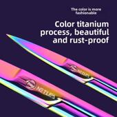 Nitli水生植物镊子水族馆景观修剪工具集弹簧剪刀镀钛彩色夹子肘