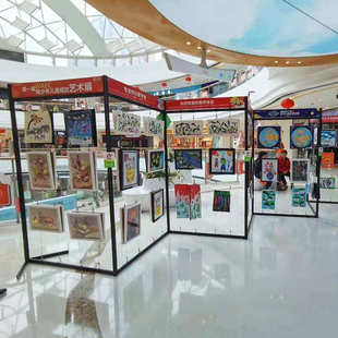 书画展板展览用力摄影亚克美术作品展板折叠学校广告展示架铝合金