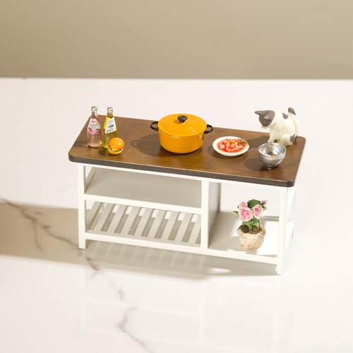 1:12娃娃屋摆件dollhouse家具配件微缩场景OB11用桌子书桌电脑桌
