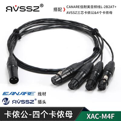 AVSSZ一分二三四卡侬头音频线单1母转4公卡农线调音台双XLR连接线