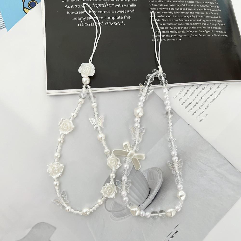 玫瑰花手机挂绳吊坠水晶高颜值防掉链子包包装饰品手链炫彩可爱女