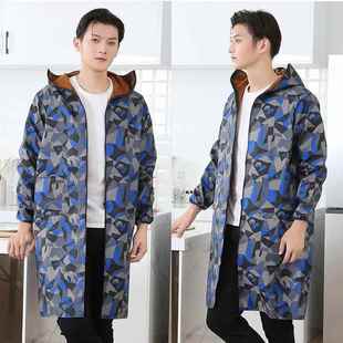 正品冬天款加长加绒罩衣外士大女人防水防脏中长过膝护衣冬套季工