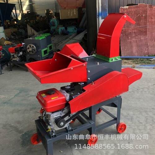 柴电两用汽油机款9FQ铡草揉丝粉碎机高喷式小型铡草机