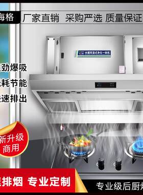 水循环油烟净化一体机商用低空净化器大吸力烟罩饭店排烟静电式
